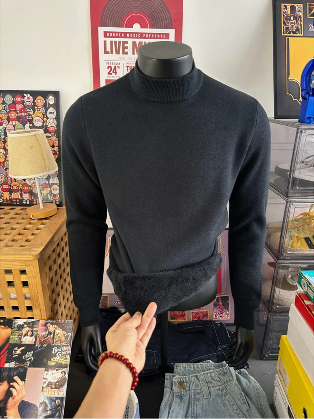 

Мужской свитер Bla Slim Fit с высоким воротником, на флисовой подкладке, утепленный, осенне-зимний, теплый, Cleanfit Premium Base Shirt