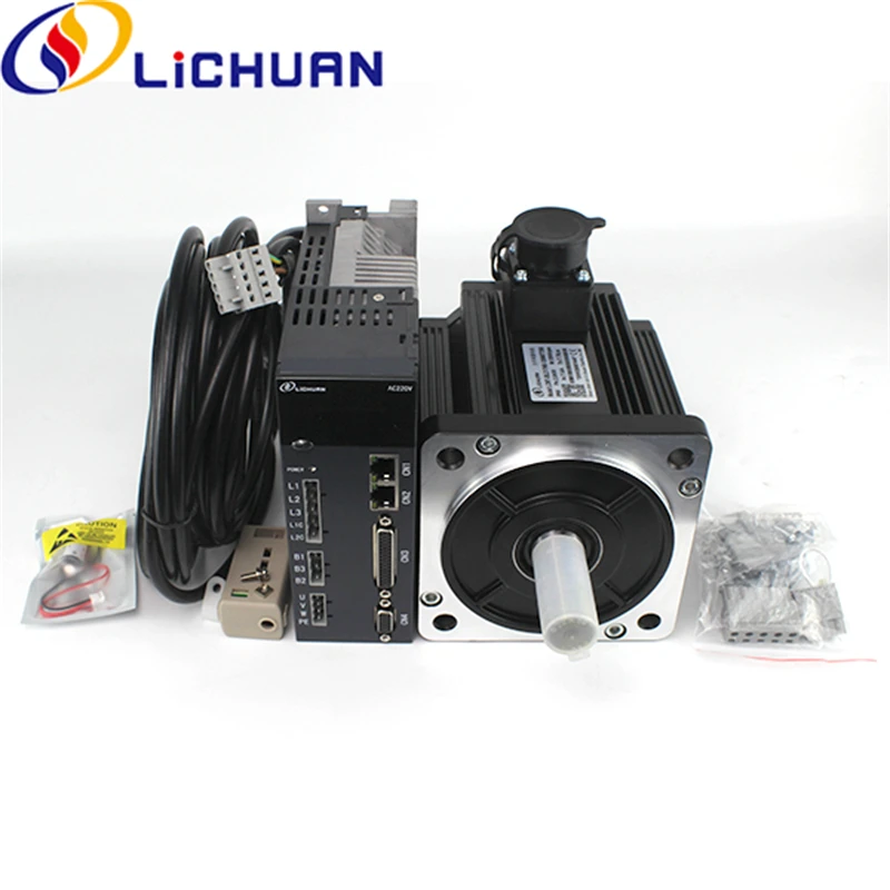 Lichuan Nema51 130mm Frame 1.5KW 2500rpm 6Nm 17 Bit Absoluted Encoder AC Servo Motor with Cable