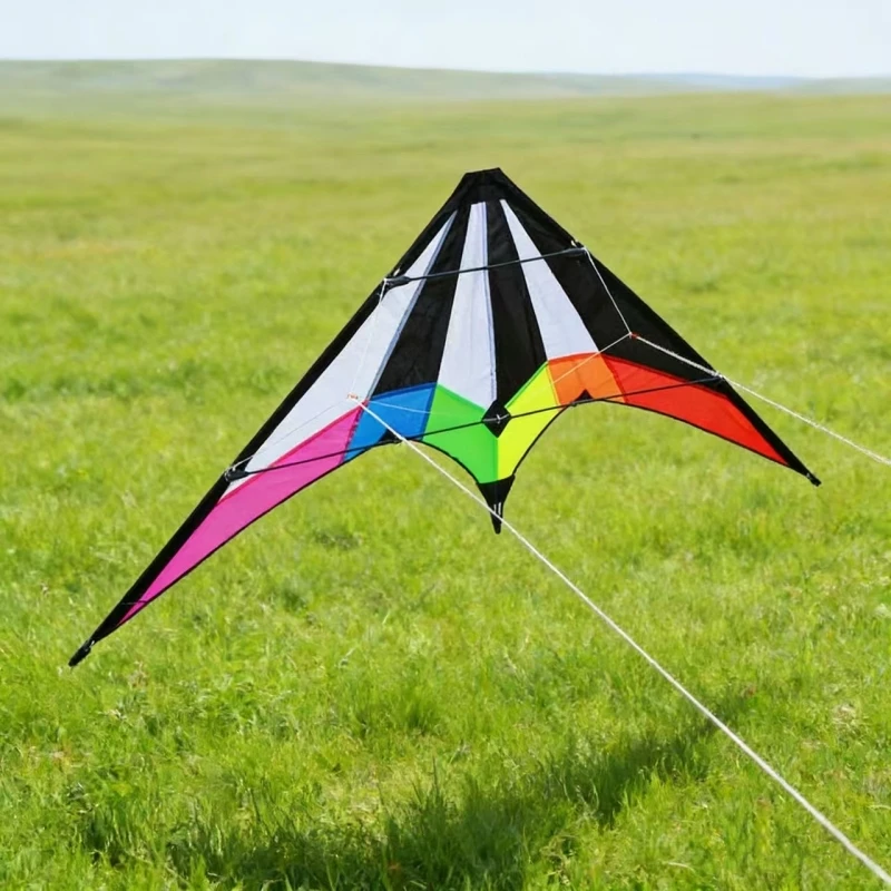 120cm Dual Line Stunt Kite for Beginners Outdoor Fun Nylon Fabric Beach Kite Factory Kite Surf Board Adults Buggy Pipa Kite