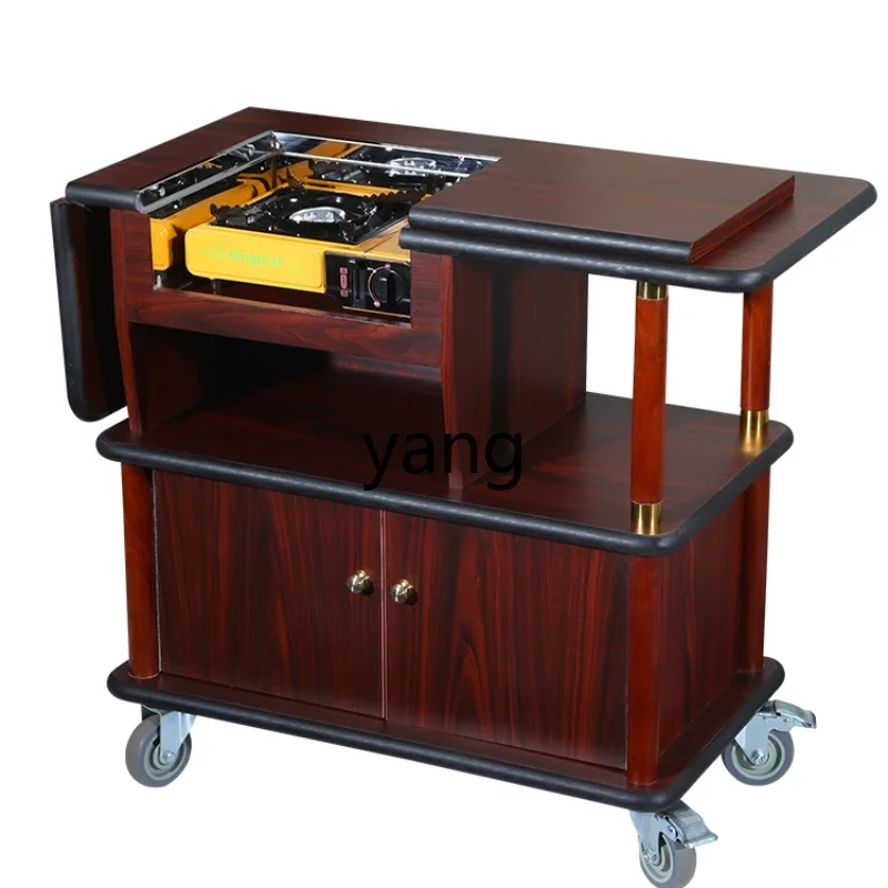 

LH Mobile Cassette Stove Cooking Cart Hotel Private Room On-site Heating Cooking Cooking Hand Push Abalone Cart