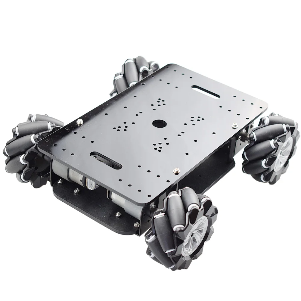 15KG Carico 4WD 80mm Mecanum Ruota Robot Auto Kit Doppio Telaio con Motore Encoder DC 12V per Arduino Progetto FAI DA TE STEM Giocattolo