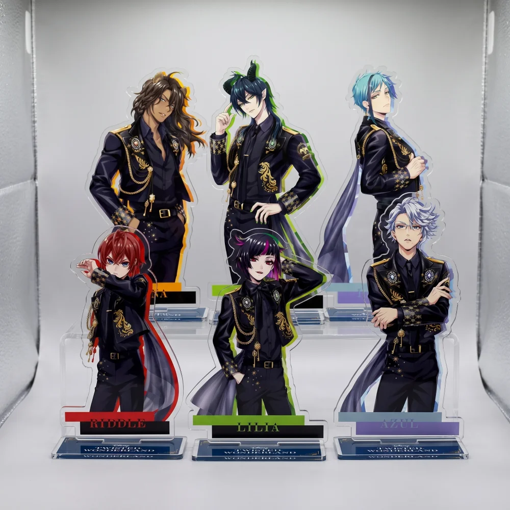 Game Twisted Wonderland Acrylic Stand Keychain 10-15cm Anime Malleus Riddle Azul Idia Vil Leona Desk Decor Collectible Fans Gift