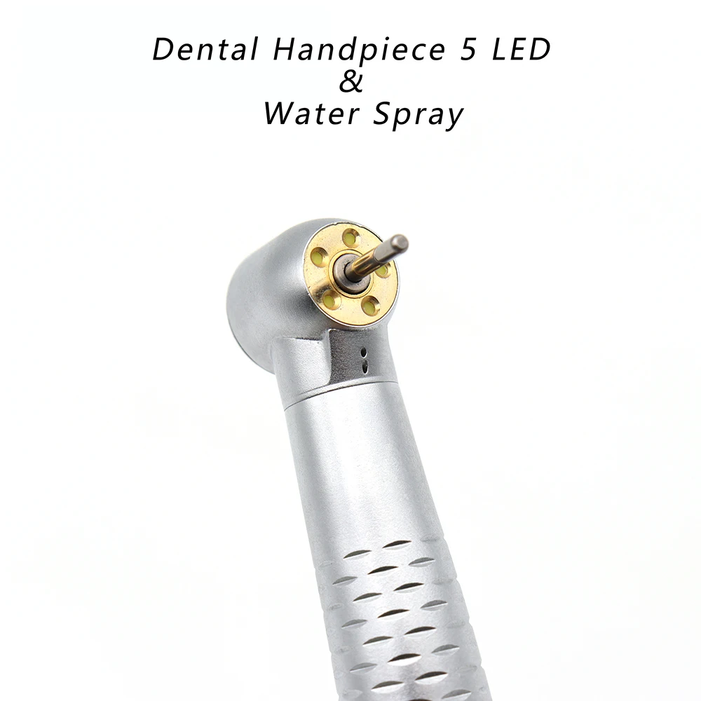 Dental Handpiece LED 5 Lights Water Spray High Rotation Pen Ceramic Bearing Push Button Dentistry Tool Accessories