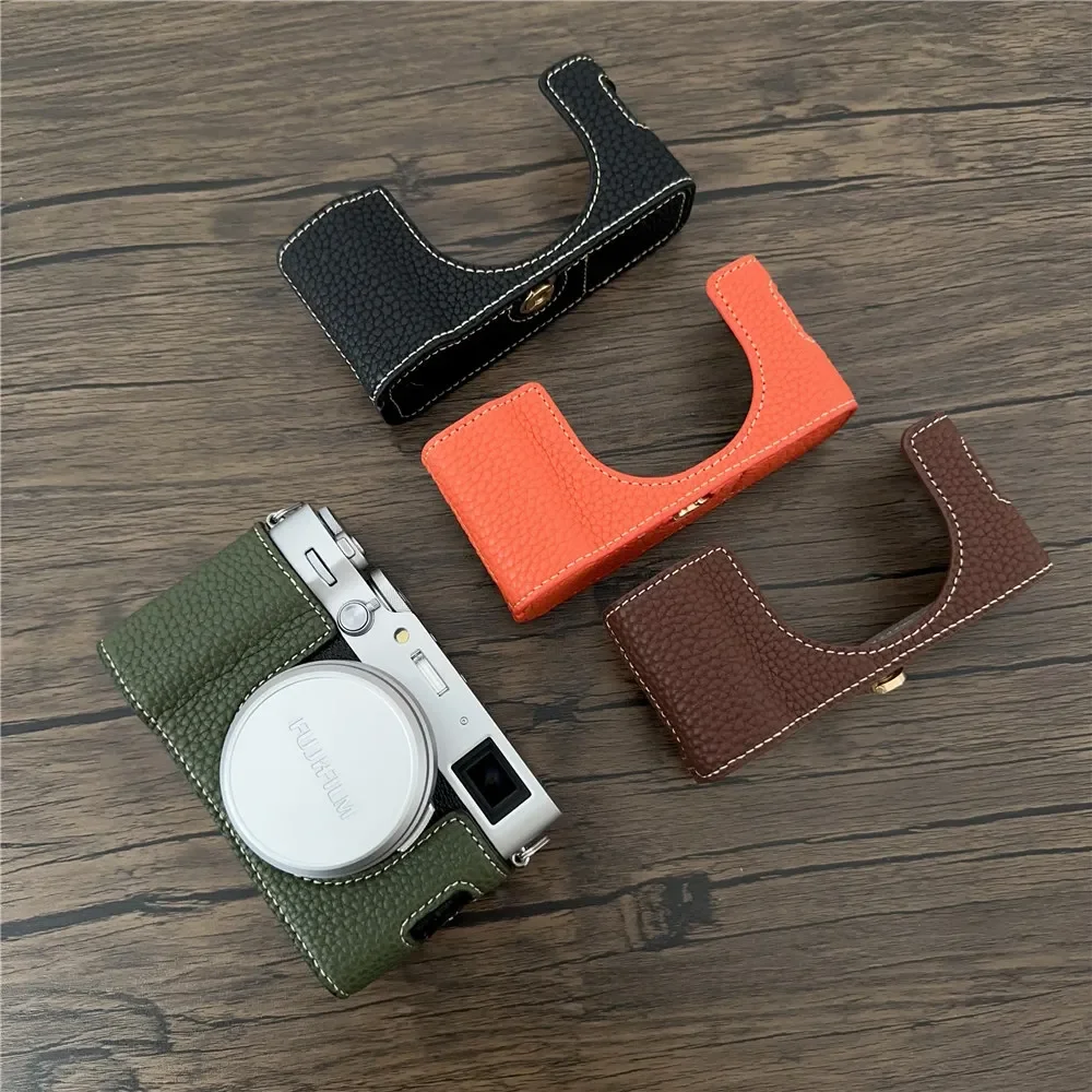 Camera Half Case For Fujifilm X100VI Luxury  PU Leather  Battery Opening Bottom Cover