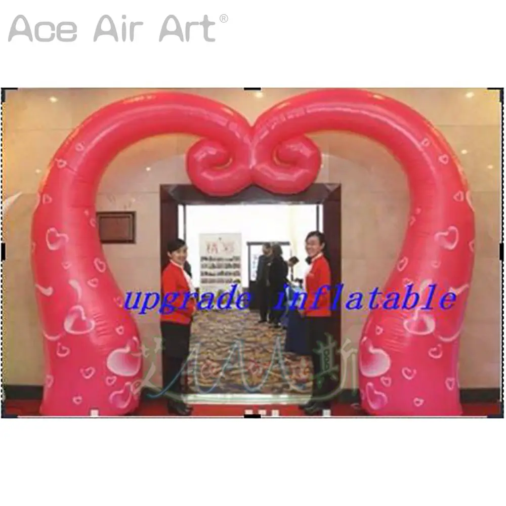 Attractive Inflatable Wedding Arch Archway Gate Heart Shaped Arch with 63CM Base Blower Free Standing for Events