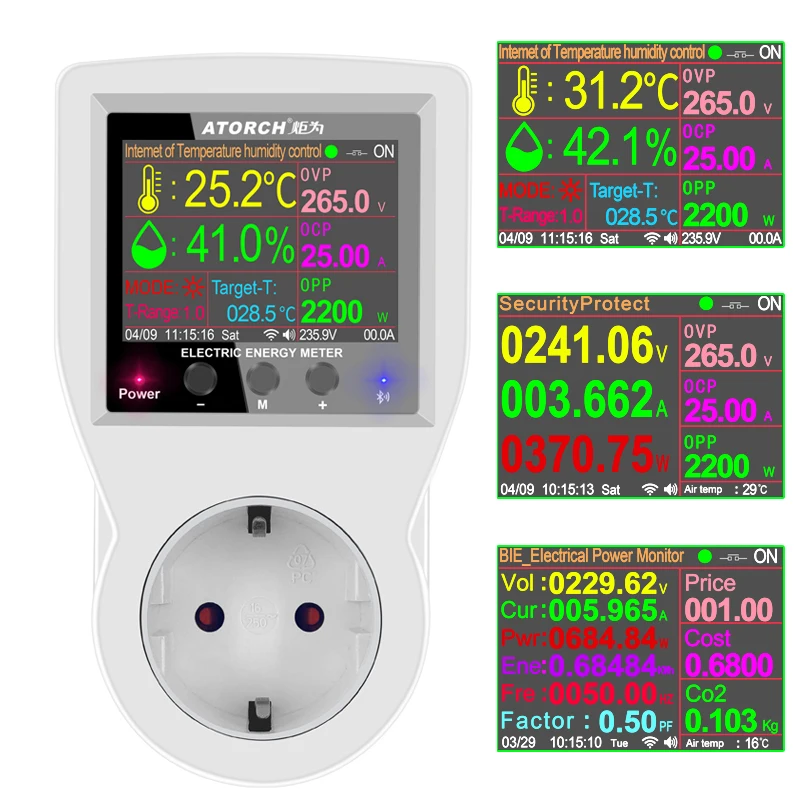 Atorch S1 Wifi Eu Socket Temperatuur Vochtigheid Voor Huishoudelijke Bevochtiging Ontvochtiging Koeling Verwarming Voor App