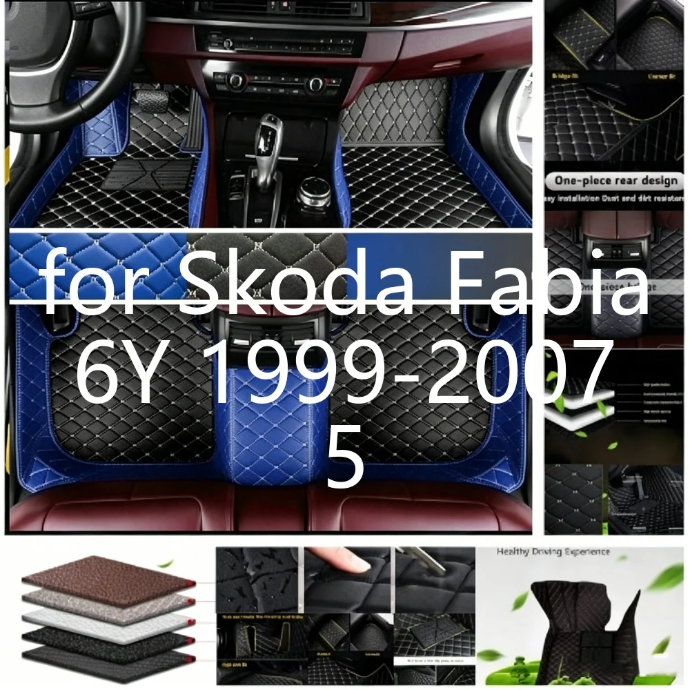 3D-gescannte, maßgefertigte Autofußmatten für Skoda Fabia 6Y 1999-2007, 5-Sitzer, hohe Kante, wasserdicht, rutschfest, perfekte Passform, Allwetter, Komplettset Auto-Fußmatten.