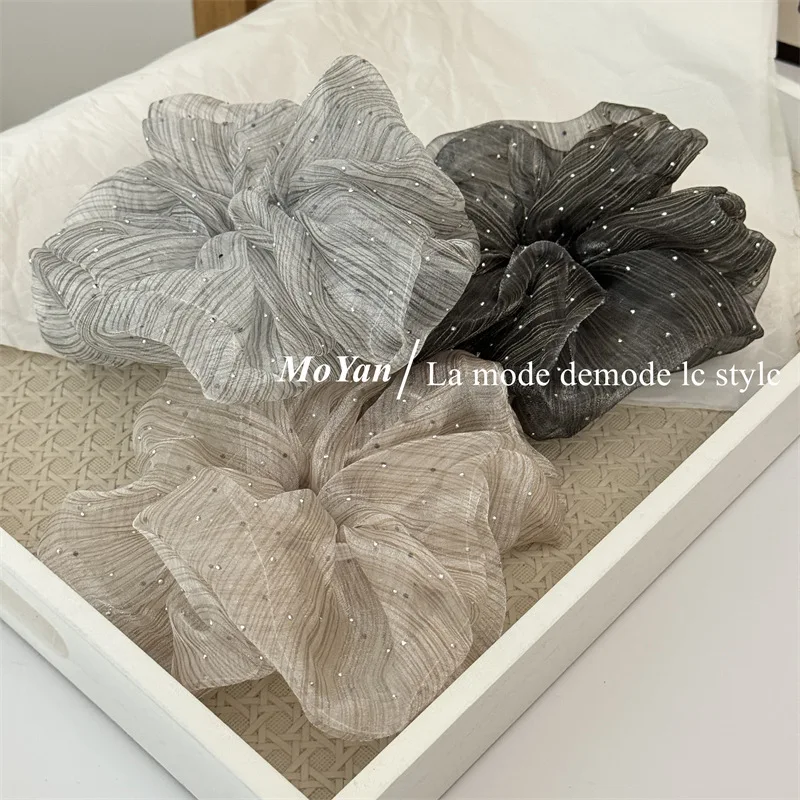 New Cloud Seersucker Gypsy Star Hot Diamond Large Intestine Hair Band Women's High-End Striped Headrope Temperament Hair Rope