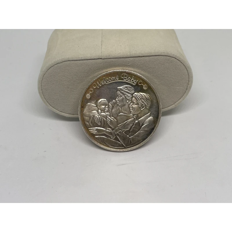 1997.999 عملة تذكارية لترحيب الطفل من الفضة الجميلة - تذكار عتيق نادر لحديثي الولادة وأحبائك #5