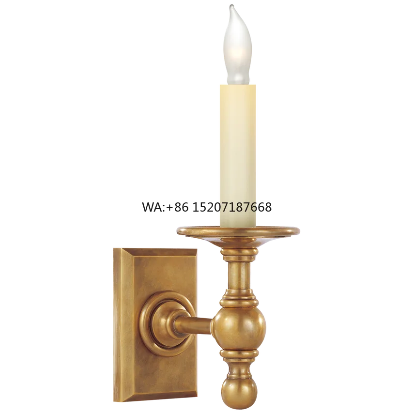 Classic Candle Wall Sconce American Style Metal Wall Lamp for Bedroom & Living Room French Retro Background