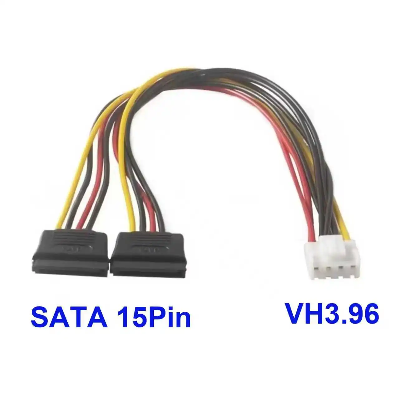 VH3.96 to SATA 15 Pin Power Cable 1 to 2 Cable Splitter Dual HDD Hard Drive CCTV DVR SATA Serial ATA Power Supply Wire Adapter