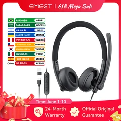 EMEET Cuffie cablate con microfono Call Center Cuffie USB ENC Cavo da ufficio con cancellazione del rumore Auricolari per telefono/computer PC