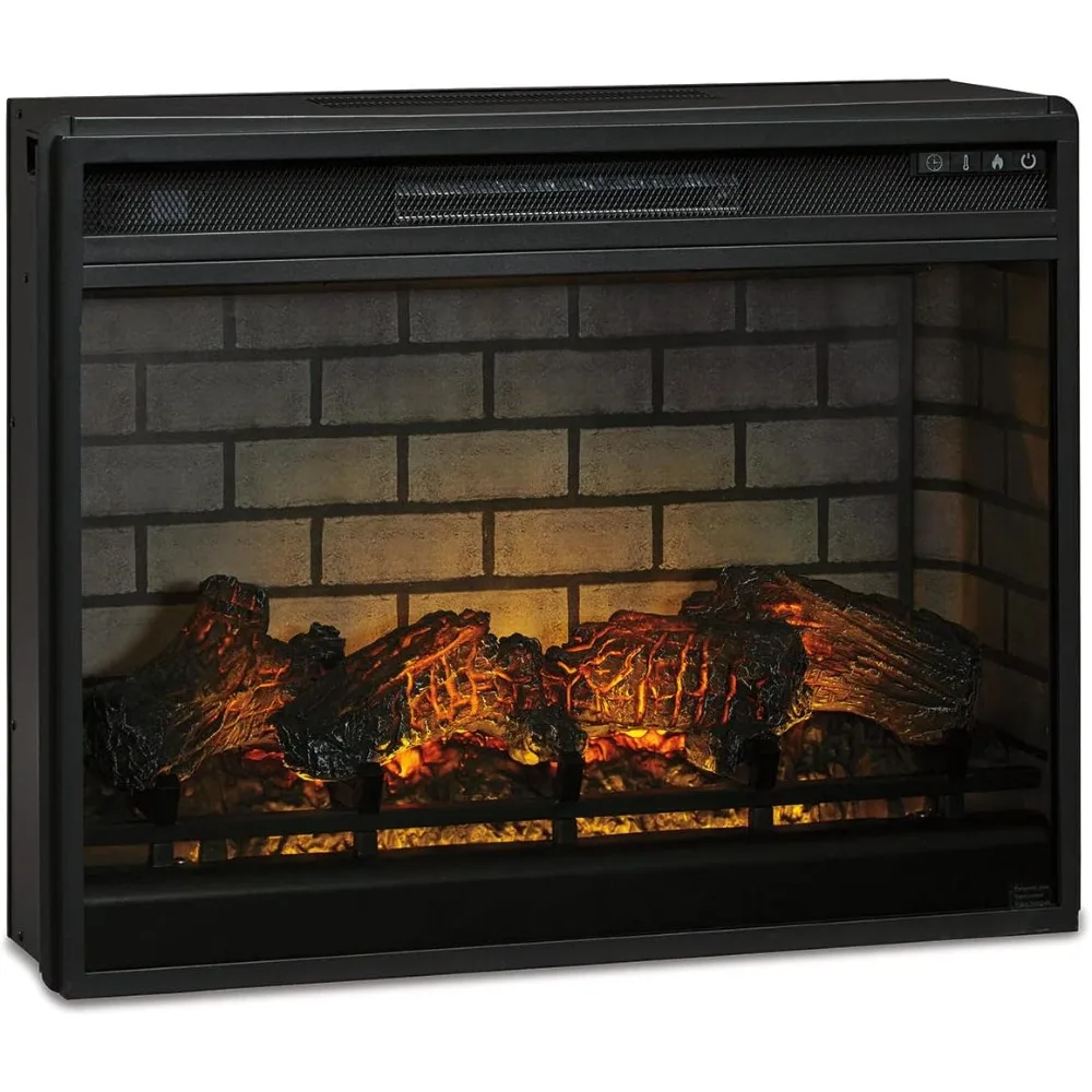 Ashley 30 Signature Insert de cheminée électrique avec LED, télécommande, 7 températures et 5 commandes de luminosité, noir