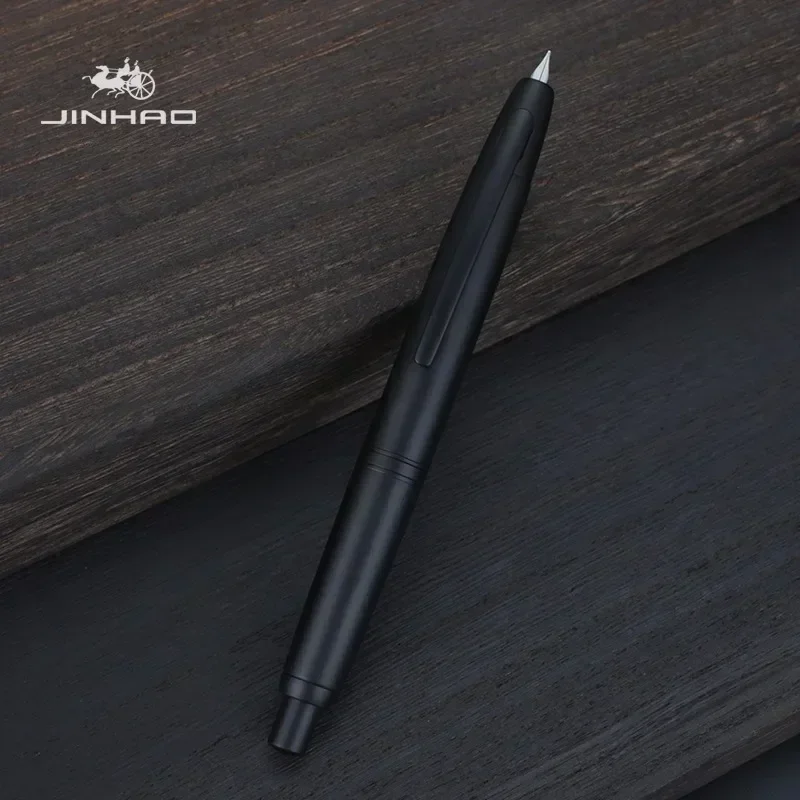 jinhao 10 caneta tinteiro retratil ef f metal preto fosco imprensa escrita caneta de tinta com conversor papelaria escola material de escritorio 01