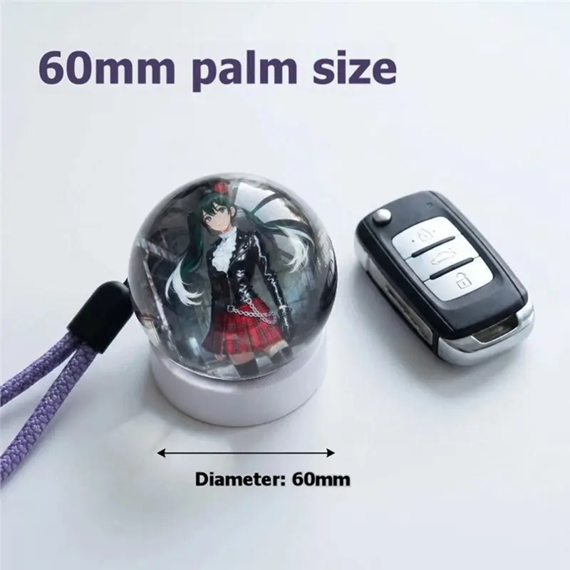 DTEN-Bluetooth 5.4 Enabled 3D Crystal Ball Video Player Electronic Magic Crystal Light Badge Photo Display For Birthday Gift