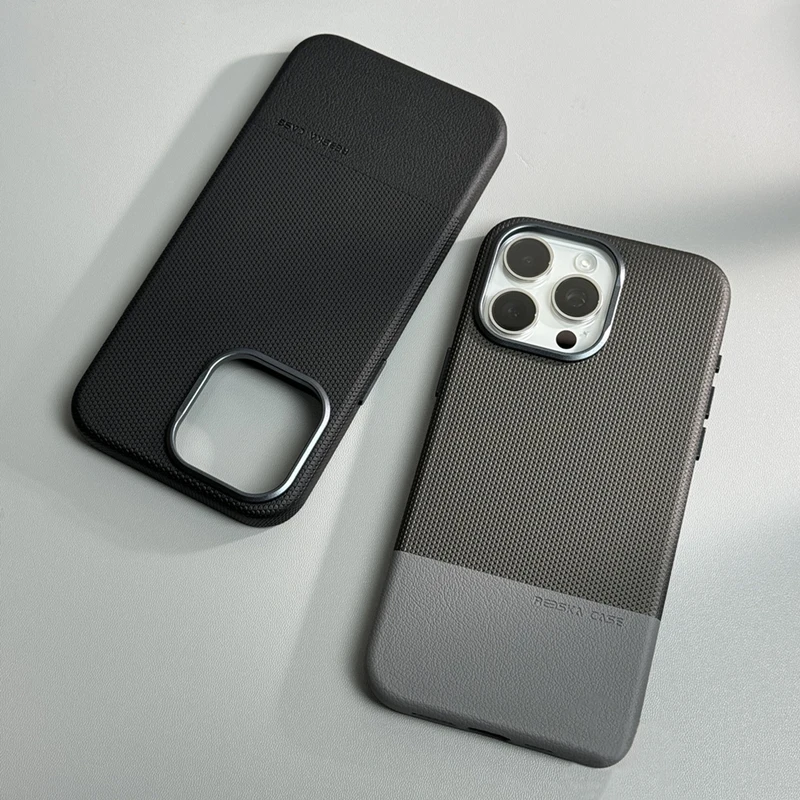 

Trendy Hit Color Leather Relief Magnetic Phone Case For iPhone 16 17 Pro Max 14 15 Pro 13 Wireless Charging Alloy Lens Cover