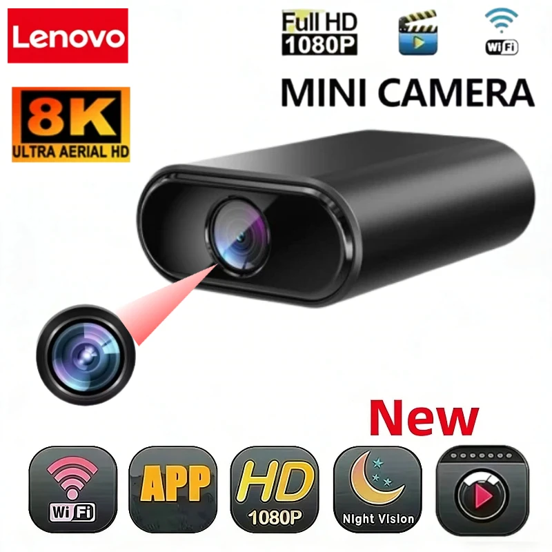 Mini caméra WiFi Lenovo, surveillance sans fil, protection de sécurité, surveillance à distance, caméscopes, vidéosurveillance, maison intelligente