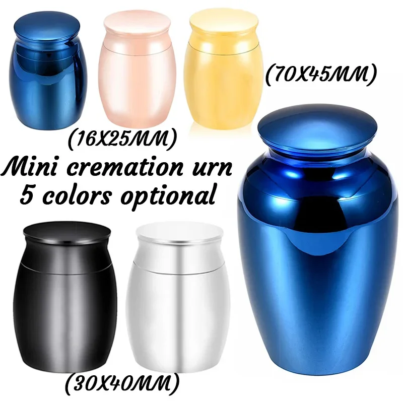 

Cremation jewelry urn aluminum alloy five colors Memorial jar pet cat dog bird urn blank can be customized