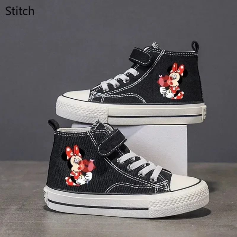 Girl Boys Kids disney Mickey Mouse Clubhouse High-top Low shoes Love Canvas Shoes Casual Cartoon comfort Children Print Shoes 68