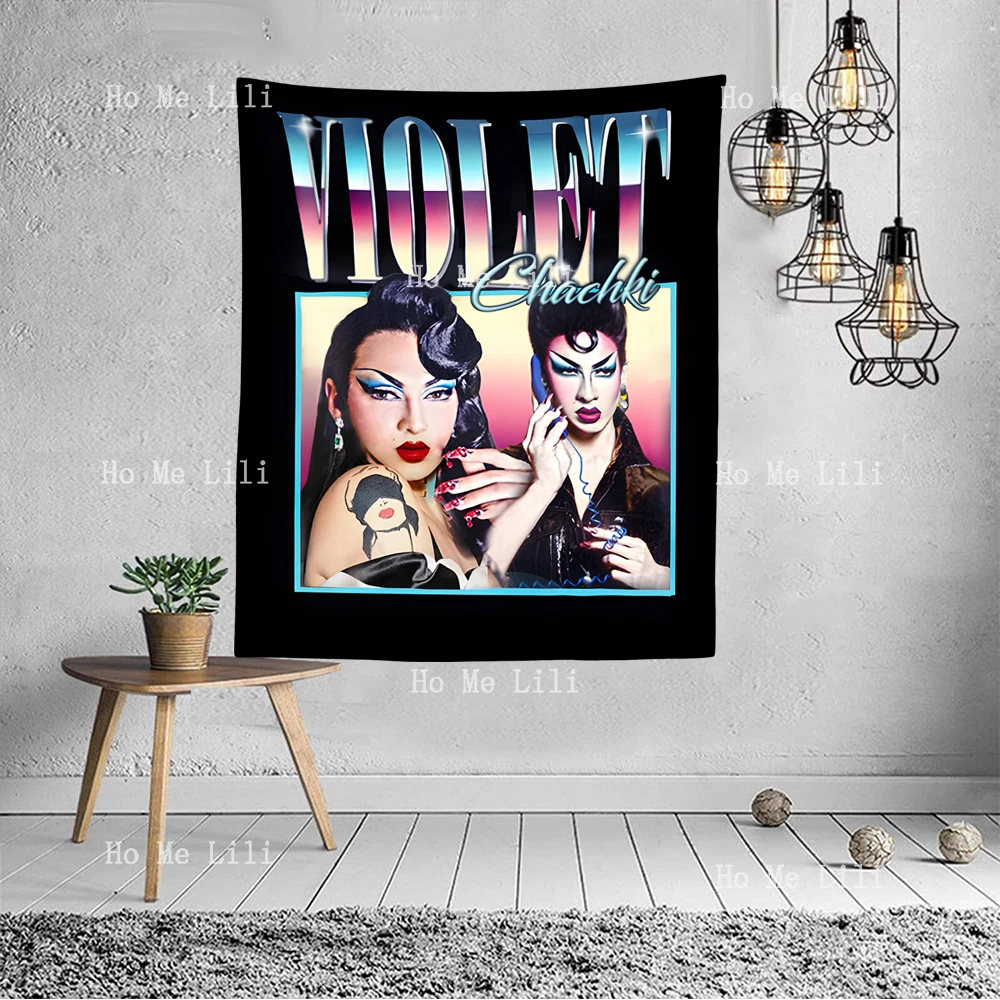 Vintage Violet Chachki Homage Design Wall Aesthetic Tapestry For Bedroom Living Room Dorm