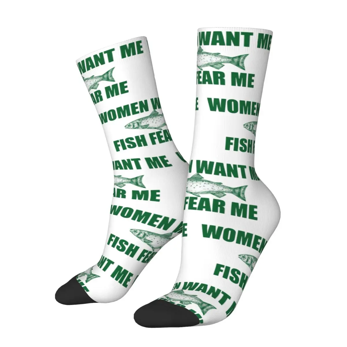 

Women Want Me, Fish Fear Me Socks All Season Long Socks Accessories for Man's Woman's Gifts