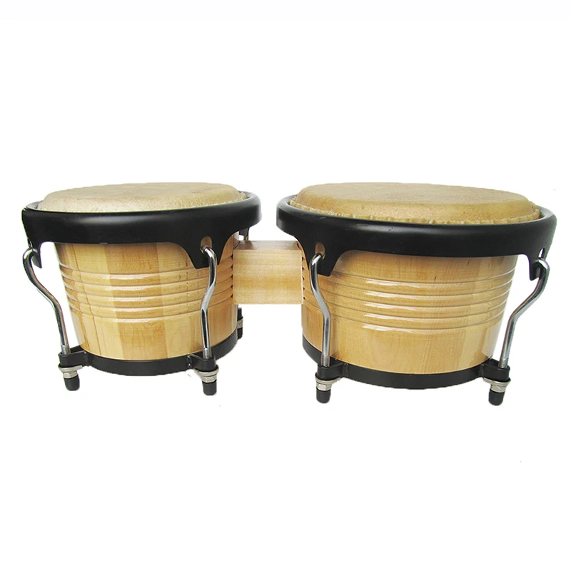 Solid Wood Bongo Drum 7 Inch and 9 Inch Adults Beginners Professional Bongos Drum Children Hand Drumming Percussion Instruments