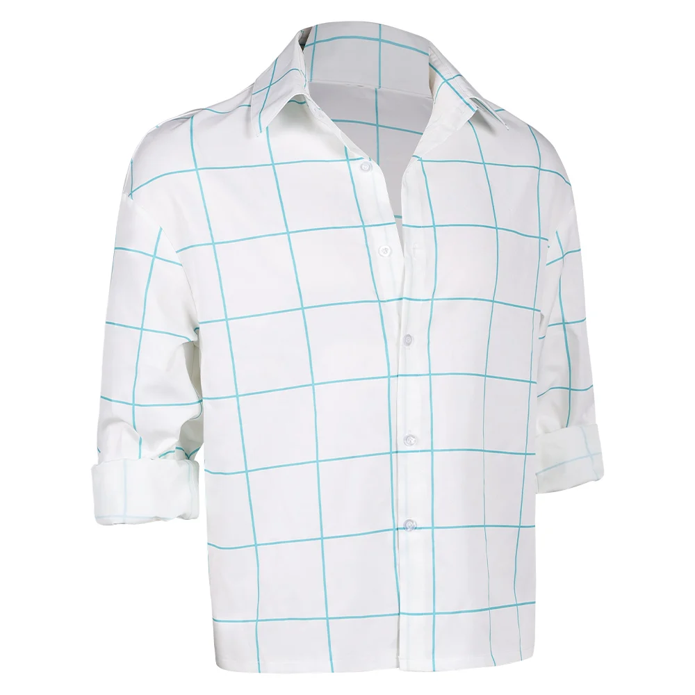 Saja Cosplay Boys Jinu Plaid Shirt Demon Cartoon Hunters KPop Roleplay Costume Adult Men Male T-Shirt Top for Halloween Carnival - Image 5