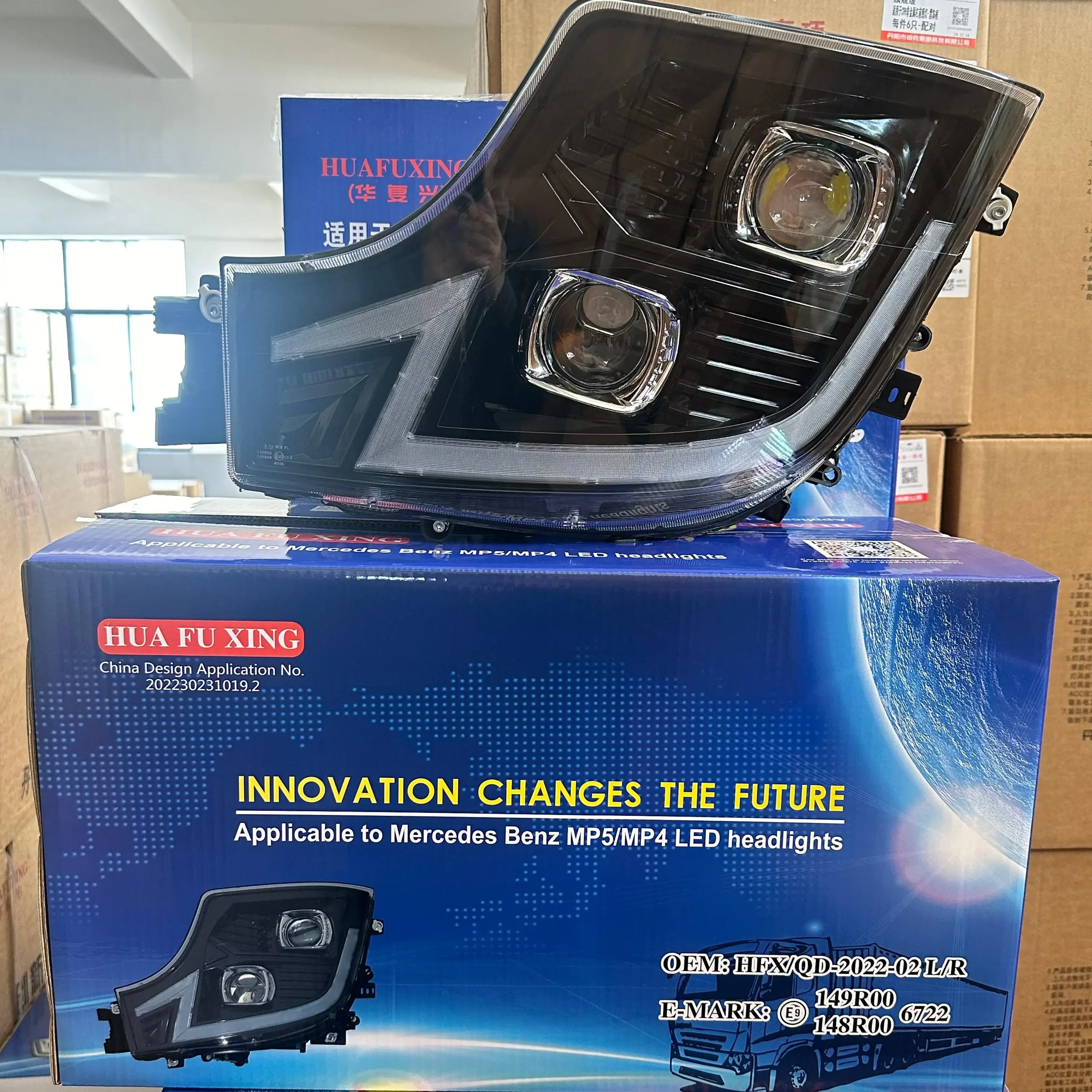 1PCS 24V Full LED lorry headlight Fit for Mercedes Actros/MP4/MP5 truck with Daytime Running Light