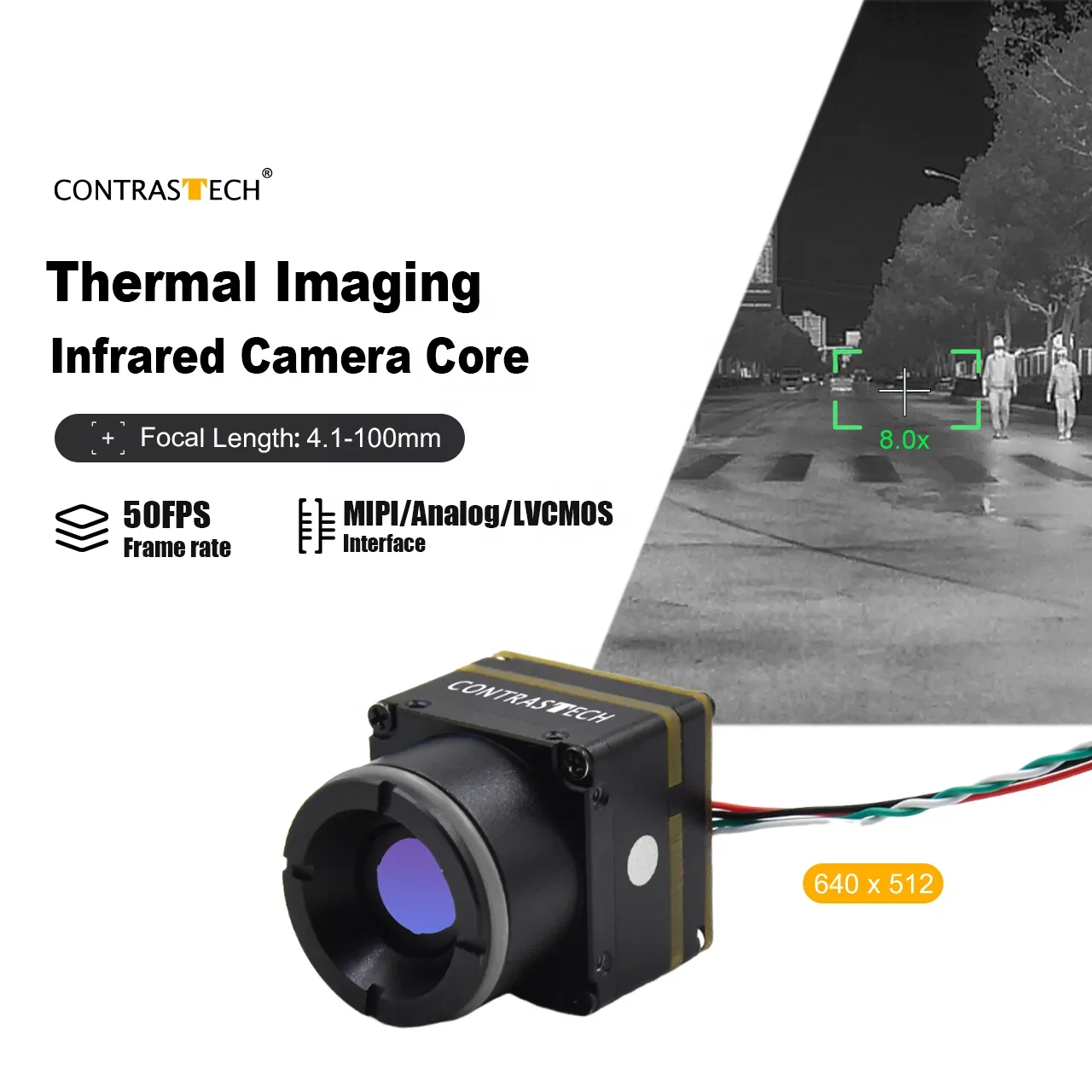 Uncooled Infrared Core 640x512 50Hz Temperature Measurement Flir LWIR Thermal Camera Module for Night Vision Rescue