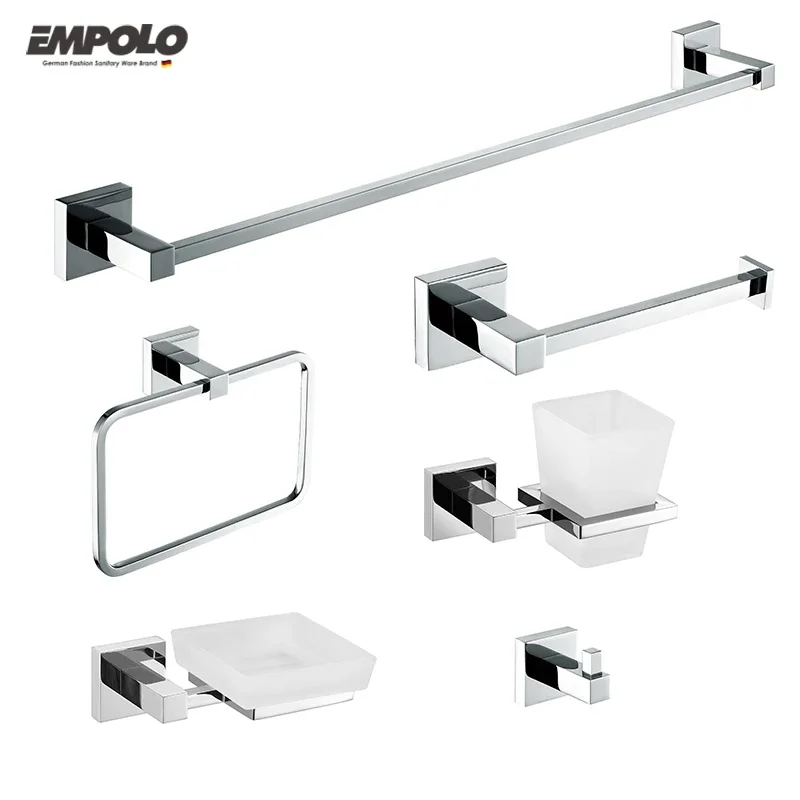 Europe New Wall Mounted Washroom Towel Rack Parts & Accessories Set 6 Piece Other Parts Toilet Hardware Bathroom Accessories Set