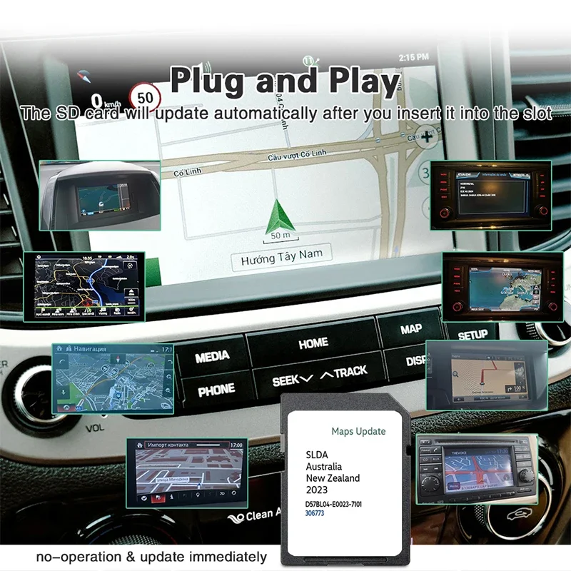for Suzuki SLDA Baleno/Ignis/Jimny/SX4/Vitara/Swift Car Update 2023 Navigation Sat Nav SD Card Australia New Zealand Maps 8GB