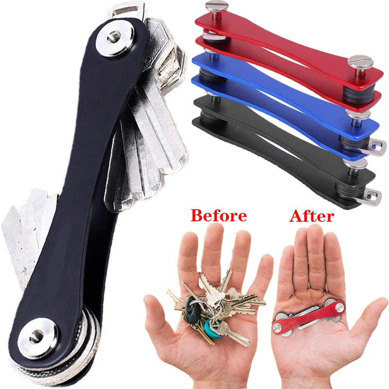 Compact Key Holder Keychain Organizer Bundle Stainless Steel Quick Disconnect Clip Safe Box Cutter Safe Package Opener Key Chain