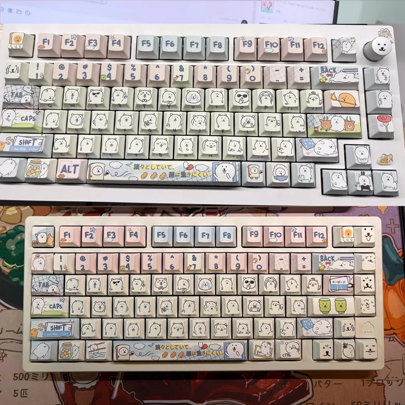 

Домашние оригинальные механические колпачки для клавиатуры Mogumogu Jokebear Cherry Dma Moa 130 147, колпачки для клавиш по индивидуальному заказу, аксессуары с героями мультфильмов