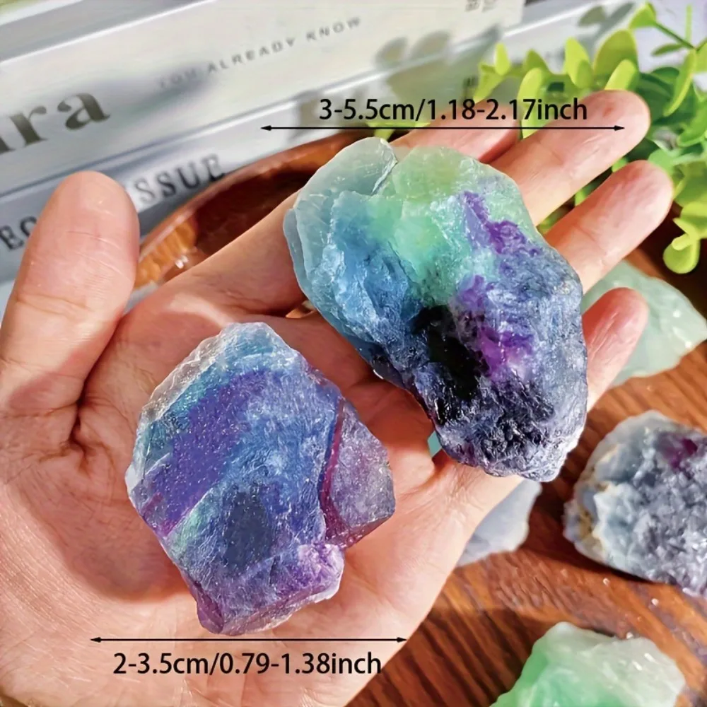 Natural Colorful Chakra Stones Fluorite Crystals Rough Mineral Healing Crystals Gemstones Specimens Witchcraft Room Home Decor