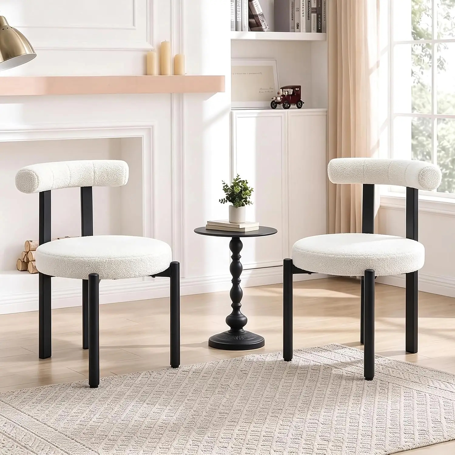 Boucle Accent Chair Set for Living Room & Bedroom, 2-Pack, Customized
