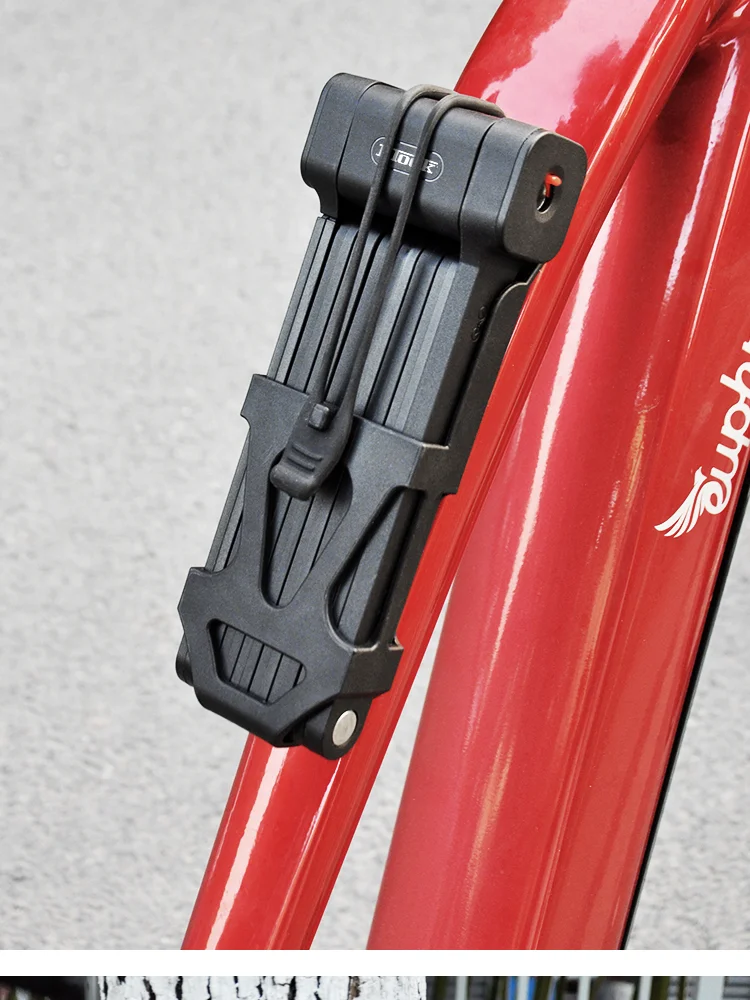 ETOOK Faltbares Fahrradschloss 1,2m Diebstahlsicheres Fahrradschloss mit Versteckter Airtag-Halterung Robustes Klappschloss für Motorrad MTB Radfahren – Detail 13