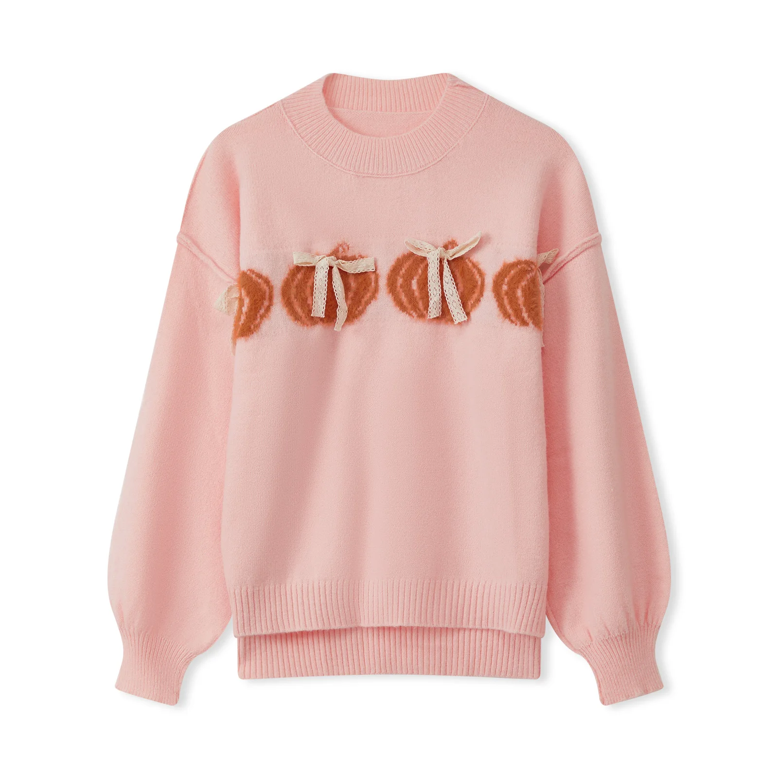 

Women s Halloween Sweater Cozy Long Sleeve Crew Neck Knit Pullover with Cute Pumpkin Design for Autumn and Winter Warmth