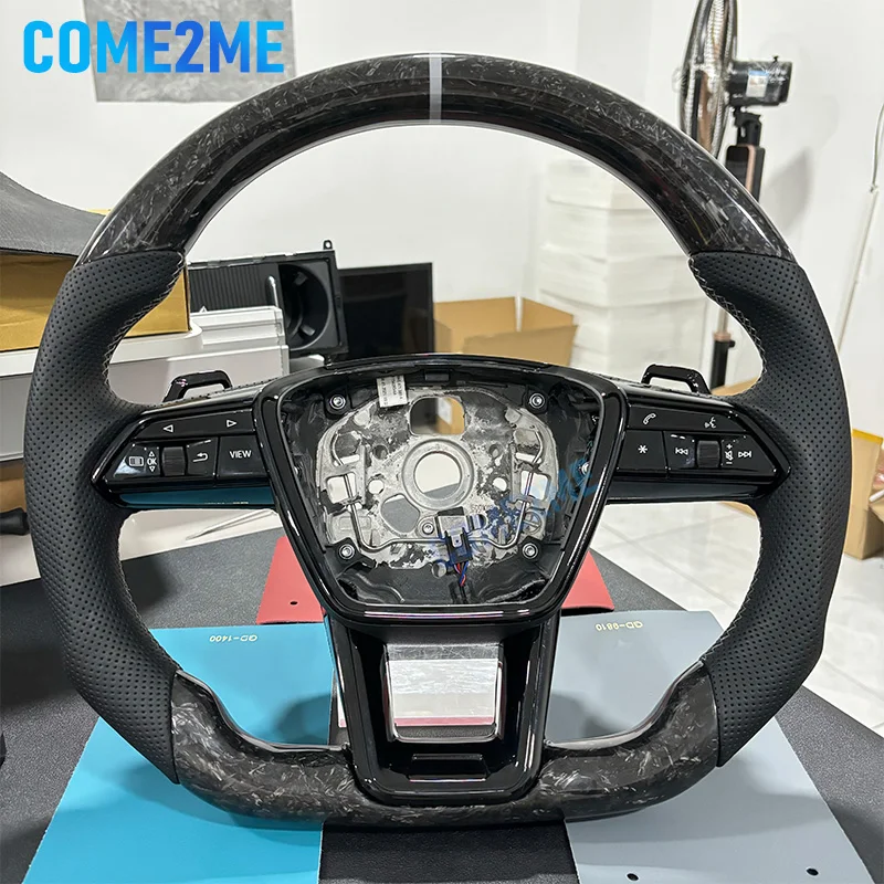 Forged Carbon Steering Wheel For Audi A6 C8 , Without Heating Function, Equipped With Buttons And Shift Paddles Car Accessories