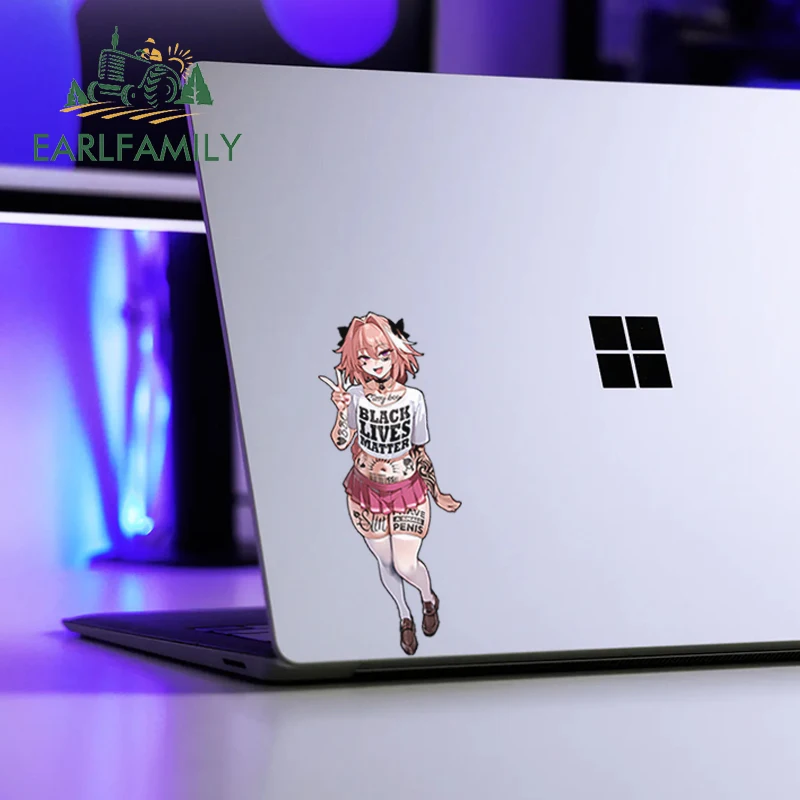 EARLFAMILY 13cm X 5.2cm Astolfo Femboy Waifu Tattoos Car Stickers Hentai Rider Black Matter Pink Nsfw Decoration Thicc Decals
