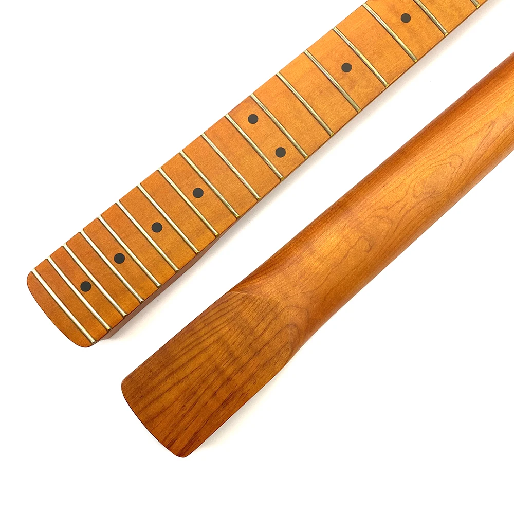 Custom Nitro Stain Finished 22 Fret Roasted Maple Guitar Neck For ST Electric Guitar Replacement