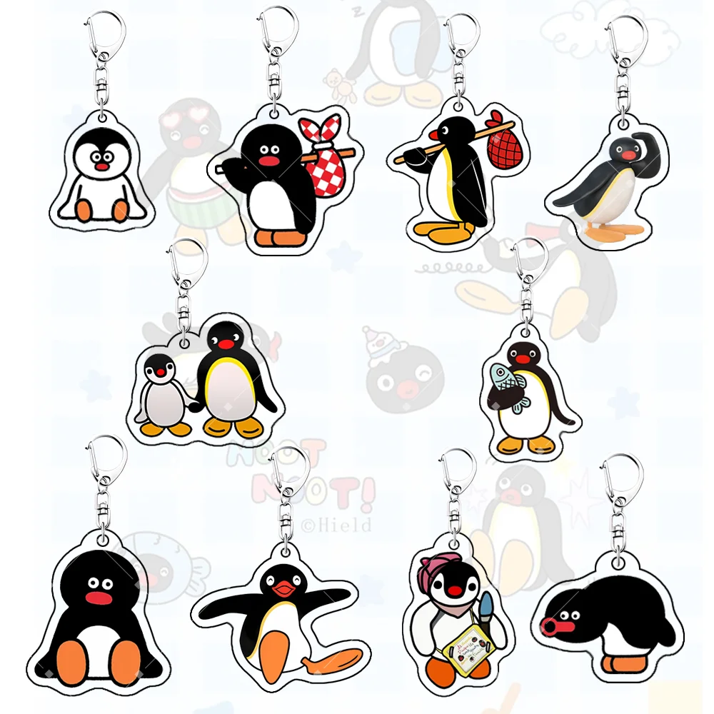 

Cute penguin Pingu 6CM Acrylic Stand keychain kawaii Anime Figure key Penguin Bag Pendant Fashion Accessories Gift birthday gift