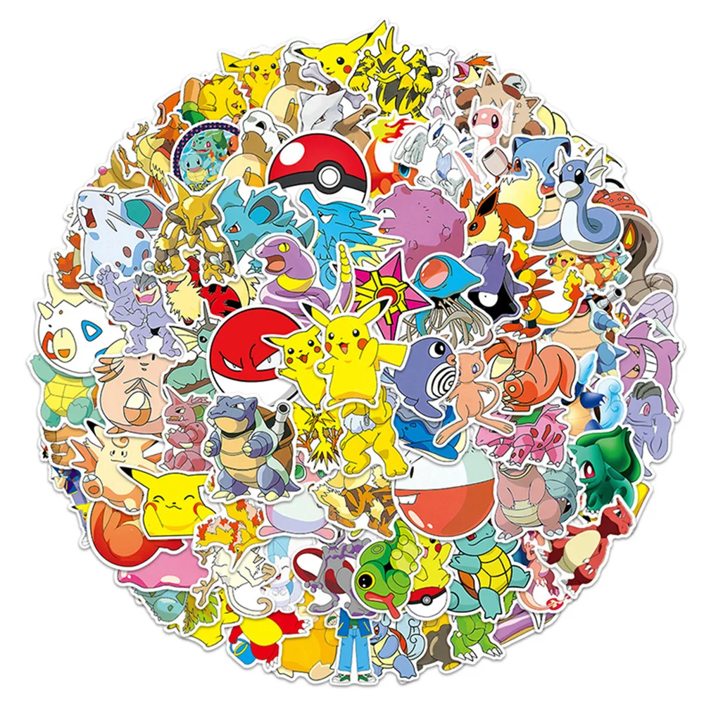 10/30/50/100pcs Waterproof Pokemon Pikachu Anime Stickers Aesthetic DIY Skateboard Suitcase Motorcycle Cute Decal Kids Sticker