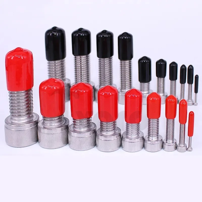 Pvc Soft Sheath Rubber End Caps Cover Silicone Cap Black Sleeve Seals Cable Wire 3mm 4mm 5mm 6mm 8mm 10mm 12MM Plastic Thread