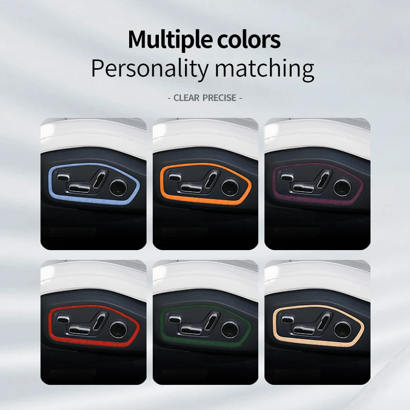 For NEW ZEEKR 001 2026 , 001 Max Ultra,  Super Suede Front Row Seat Adjustment Panel Metal Frame Trim Sticker Car Accessories