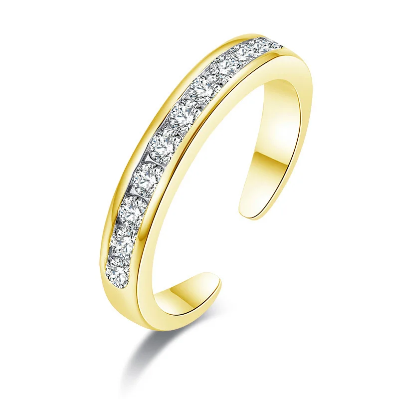 Women's Gold Plated Zircon Toe Ring, Luxury Summer Accessory