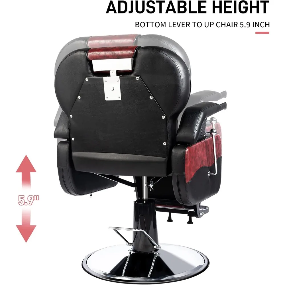 كرسي الحلاق الكلاسيكي لصالونات الشعر - شديد التحمل، مضخة هيدروليكية، مسند رأس قابل للتعديل، كرسي مصمم لجميع الأغراض #6