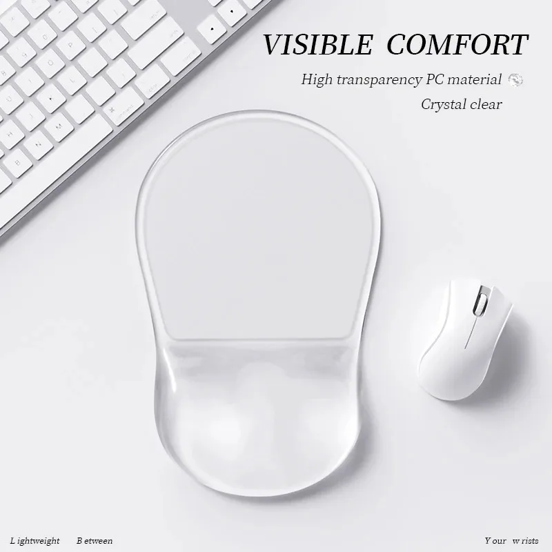 Transparent Silicone Ergonomics Gel Office Mouse Pad Wrist Support Minimalism Anti Slip Wrist Rest For Office Relieve Wrist Pain