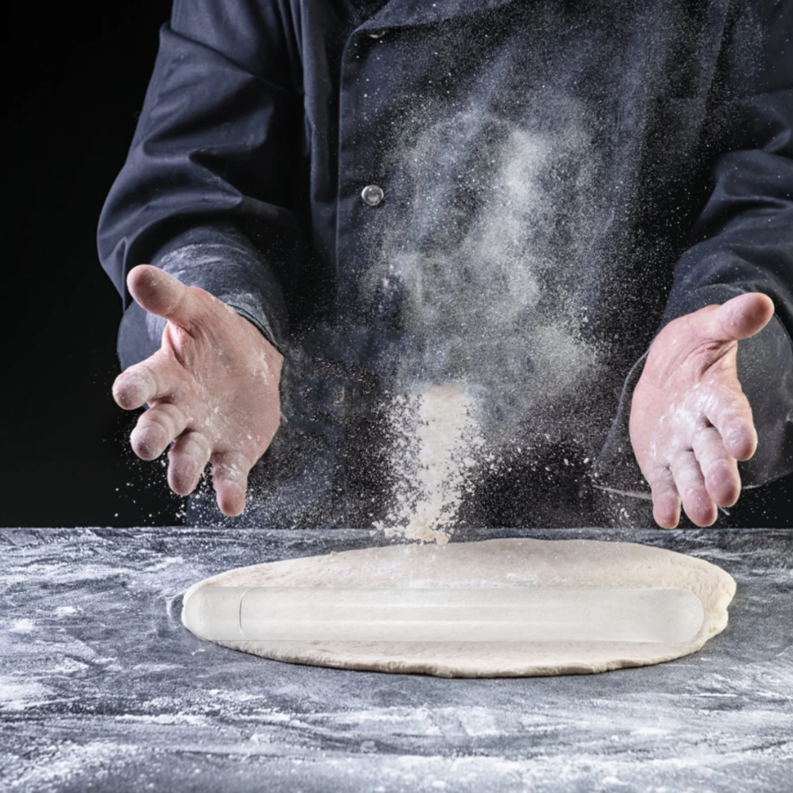 

Transparent Rolling Pin 12 Inch Non Stick Dough Roller for Baking Pizza Pastry Pie Crusts Kitchen Tool Home Cooking