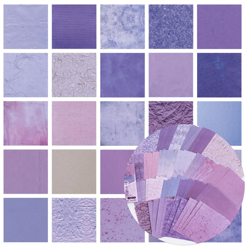 100 Pcs Colorful Texture Background Craft Paper Junk Journal Planner Scrapbooking Vintage Decoupage Decoration DIY Photo Albums view 4