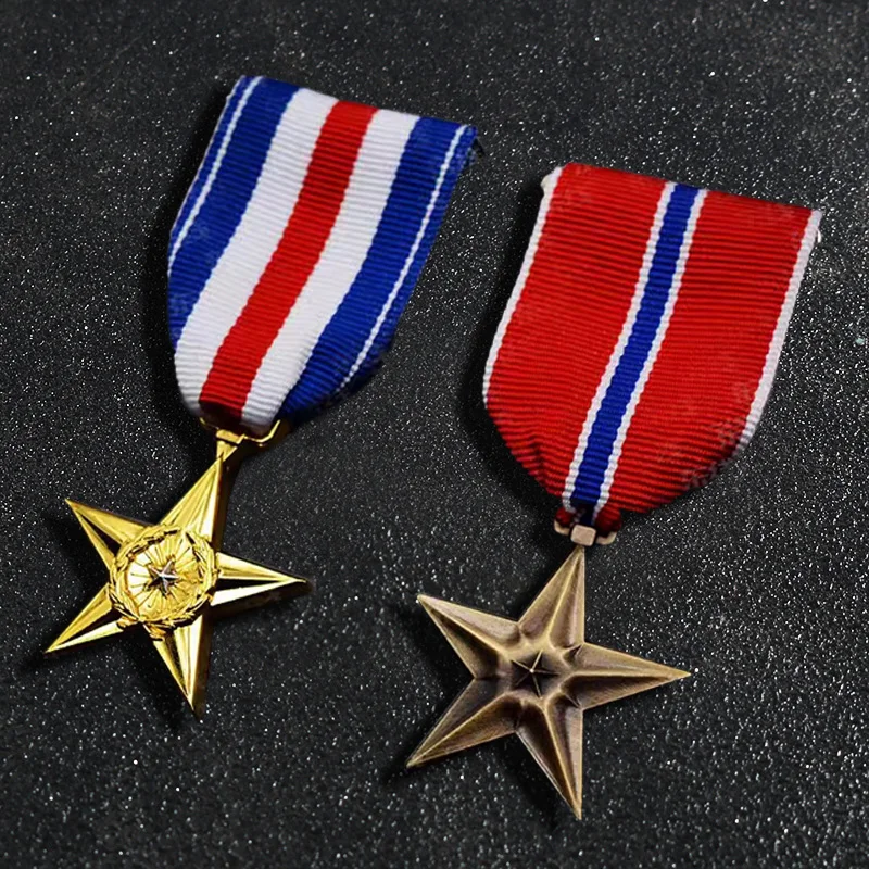 Reproduction of the Silver Star and Bronze Star Medal of the United States